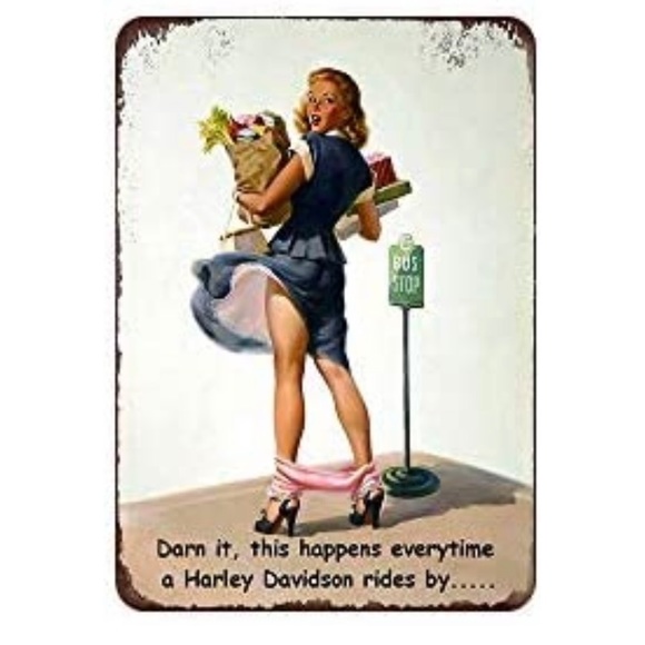 Retro Metal Tin “Darn it,This Happens Everytime a Harley Davidson Ride … - Picture 12 of 14
